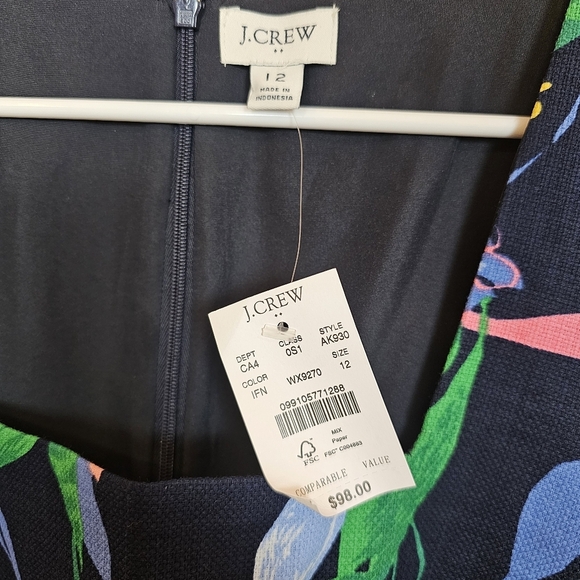 J.crew Floral Square Neckline Sheath Sleeveless Dress - Picture 4 of 6